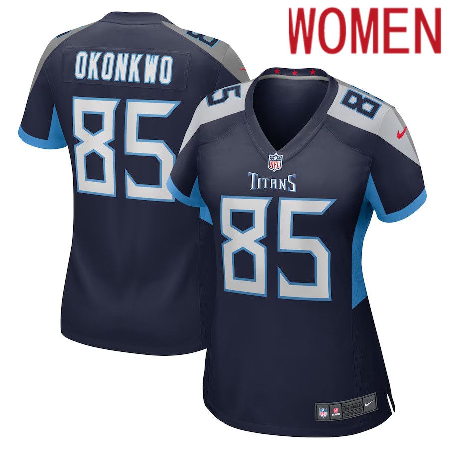 Women Tennessee Titans #85 Chigoziem Okonkwo Nike Navy Game Player NFL Jersey->customized nfl jersey->Custom Jersey